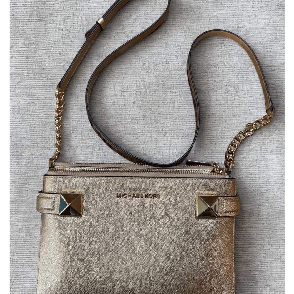 Michael Kors Metallic Gold Crossbody Bag